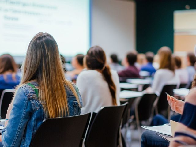 alumnado realizando la matriculación para ciclos formativos 2024 2025